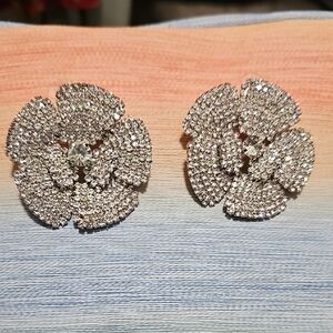 UAL Boutique Elegant Silver Floral Earrings